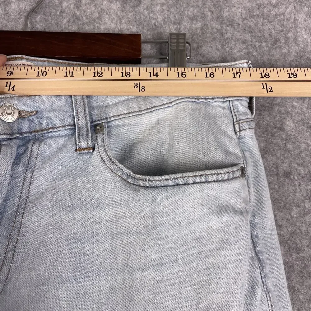 J. Crew 484 Slim Jeans Mens 35x32 Light‎ Wash Distressed Stretch Preppy Casual
